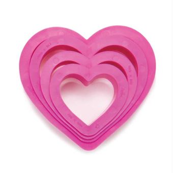 Picture of DECORA HEART PLASTIC CUTTERS X4PCS